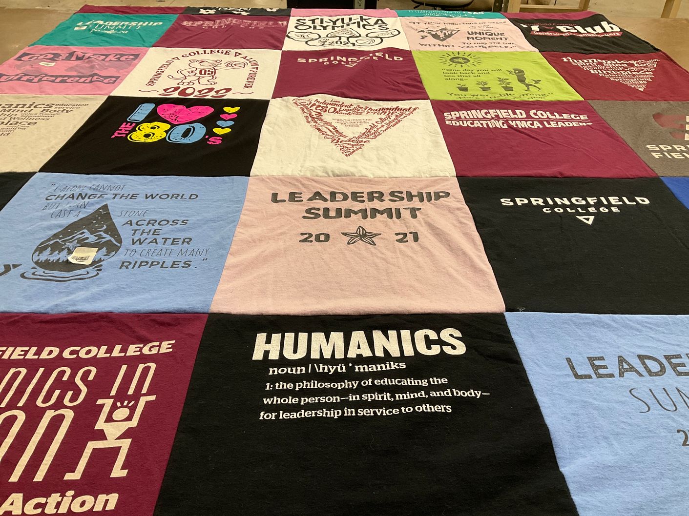 T-shirt quilt from springfield college by Kyla from MA