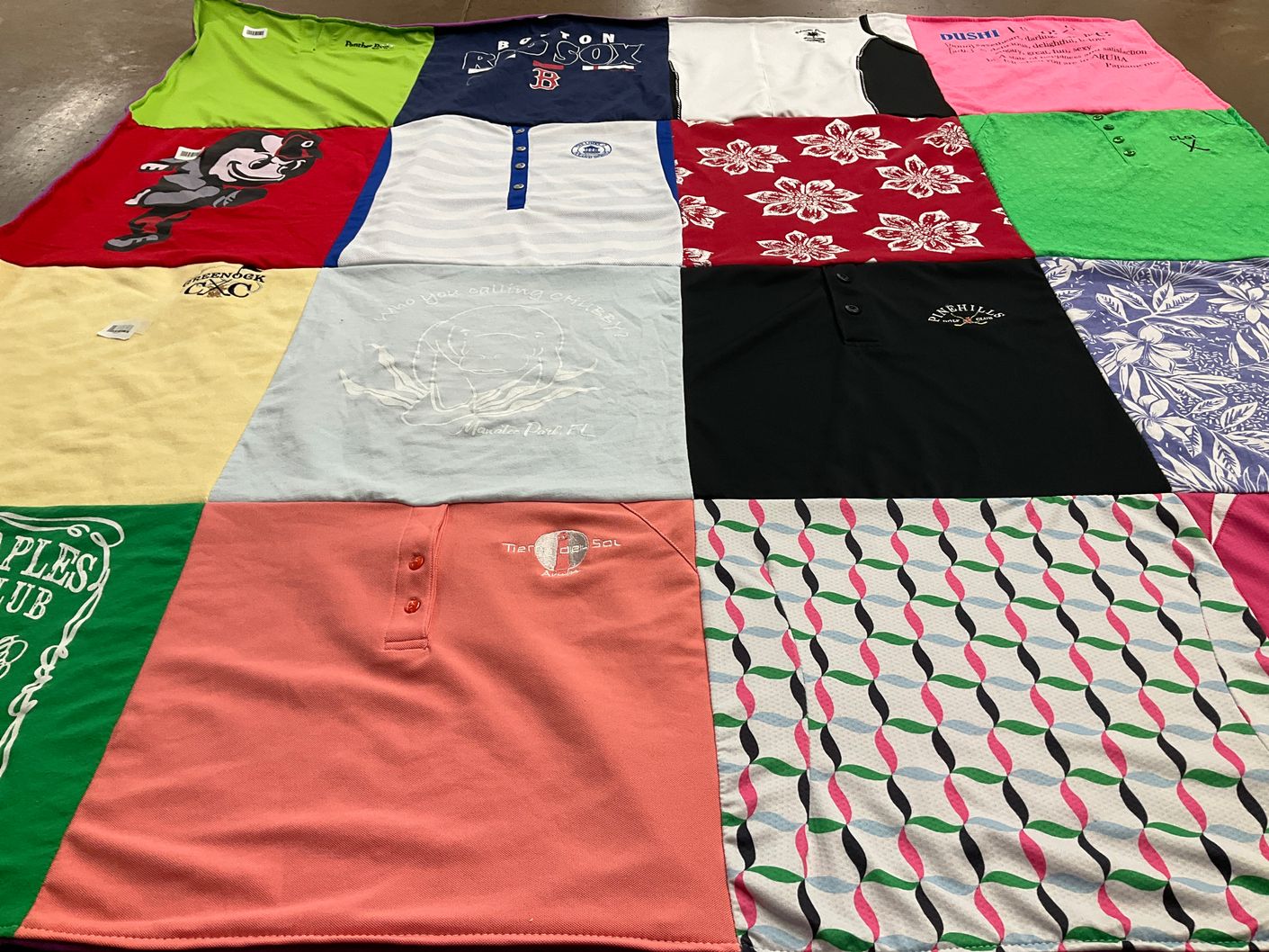 T-shirt quilt featuring boston red sox by Karen from MA