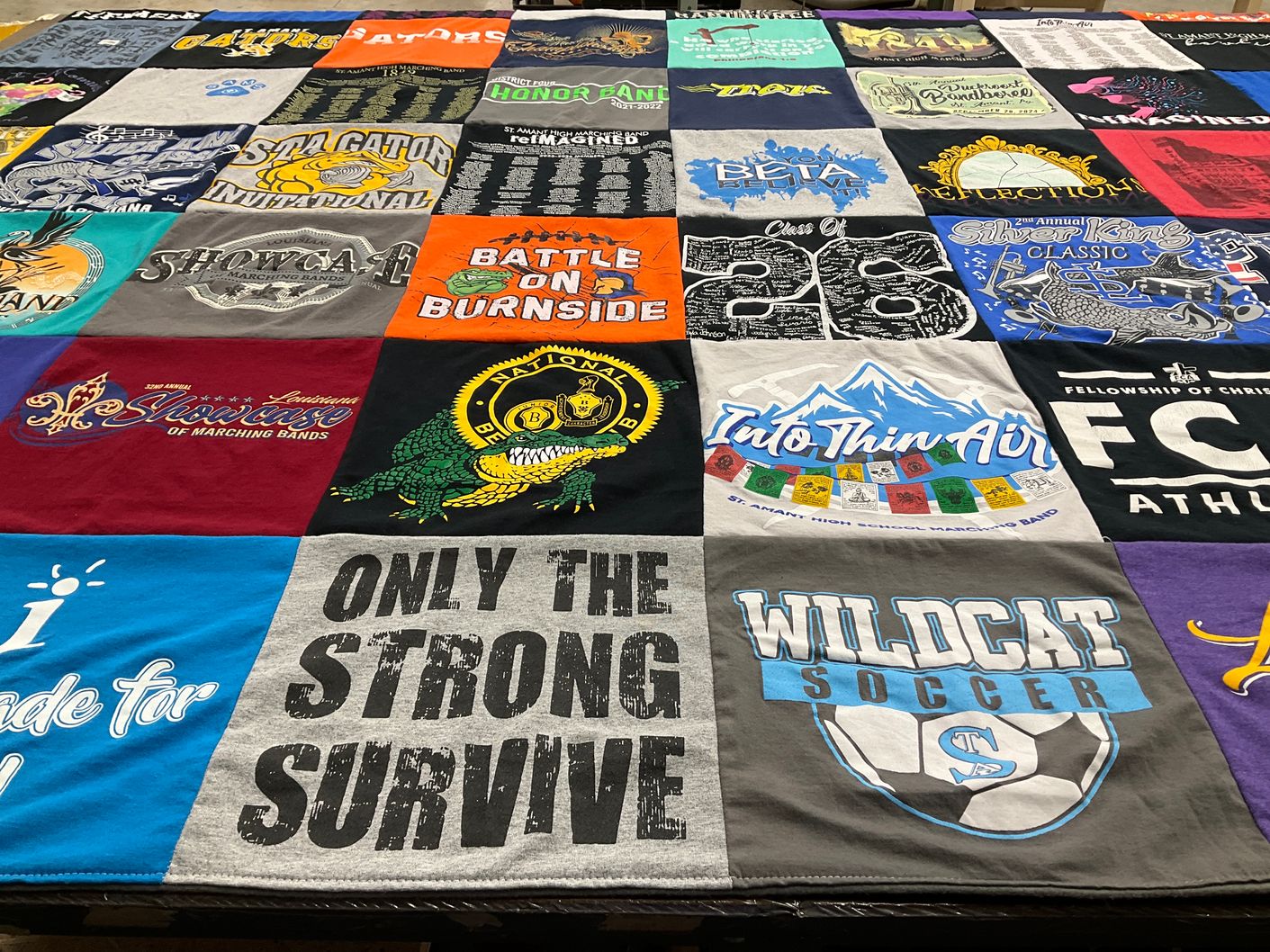 T-shirt quilt featuring wildcat soccer by Nanette from LA