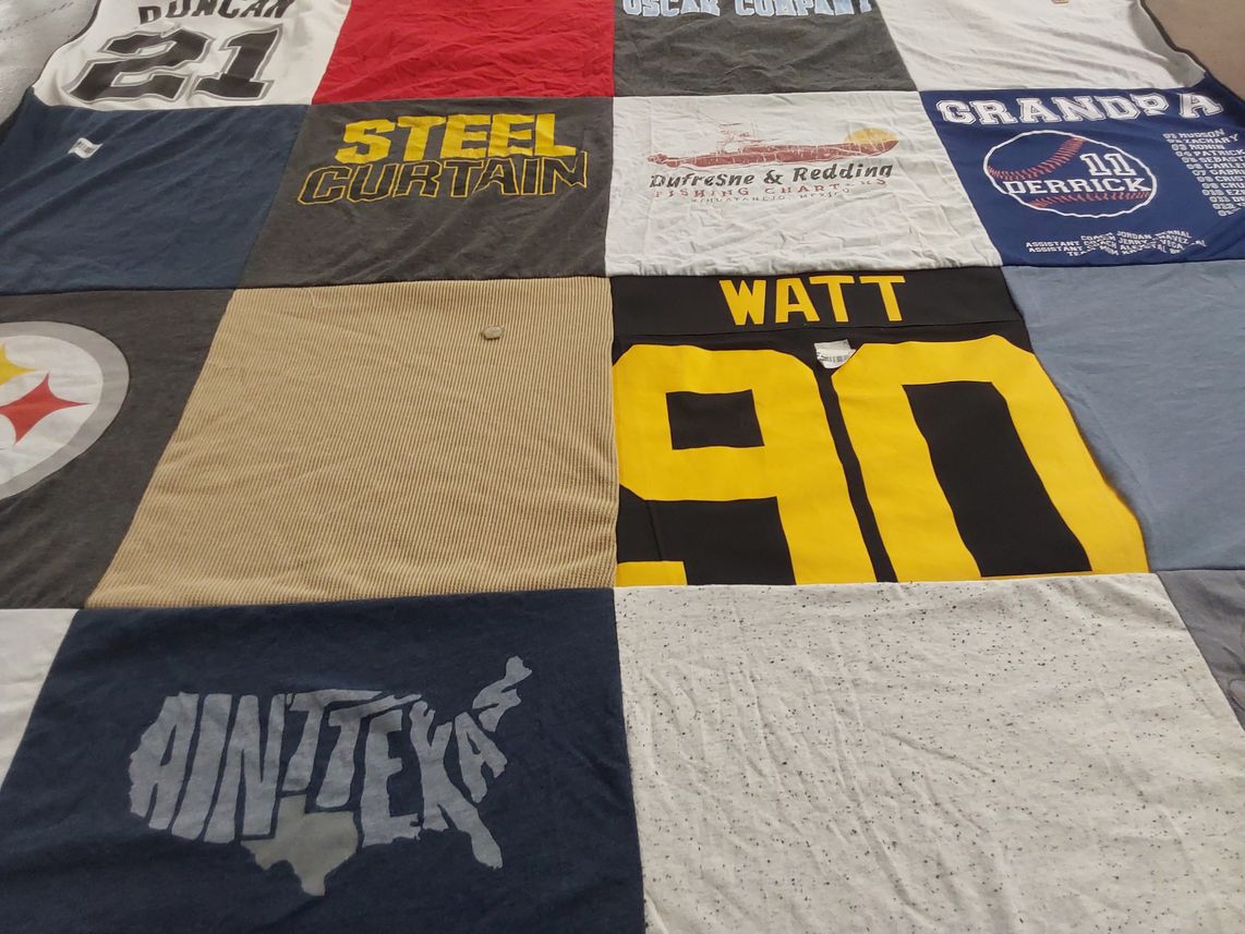 T-shirt quilt featuring pittsburgh steelers by Jennifer from TX