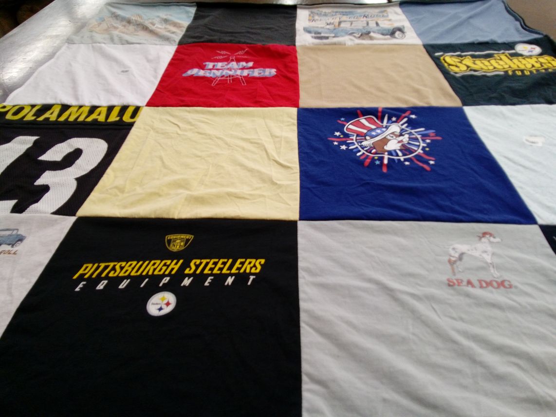 T-shirt quilt featuring pittsburgh steelers by Jennifer from TX