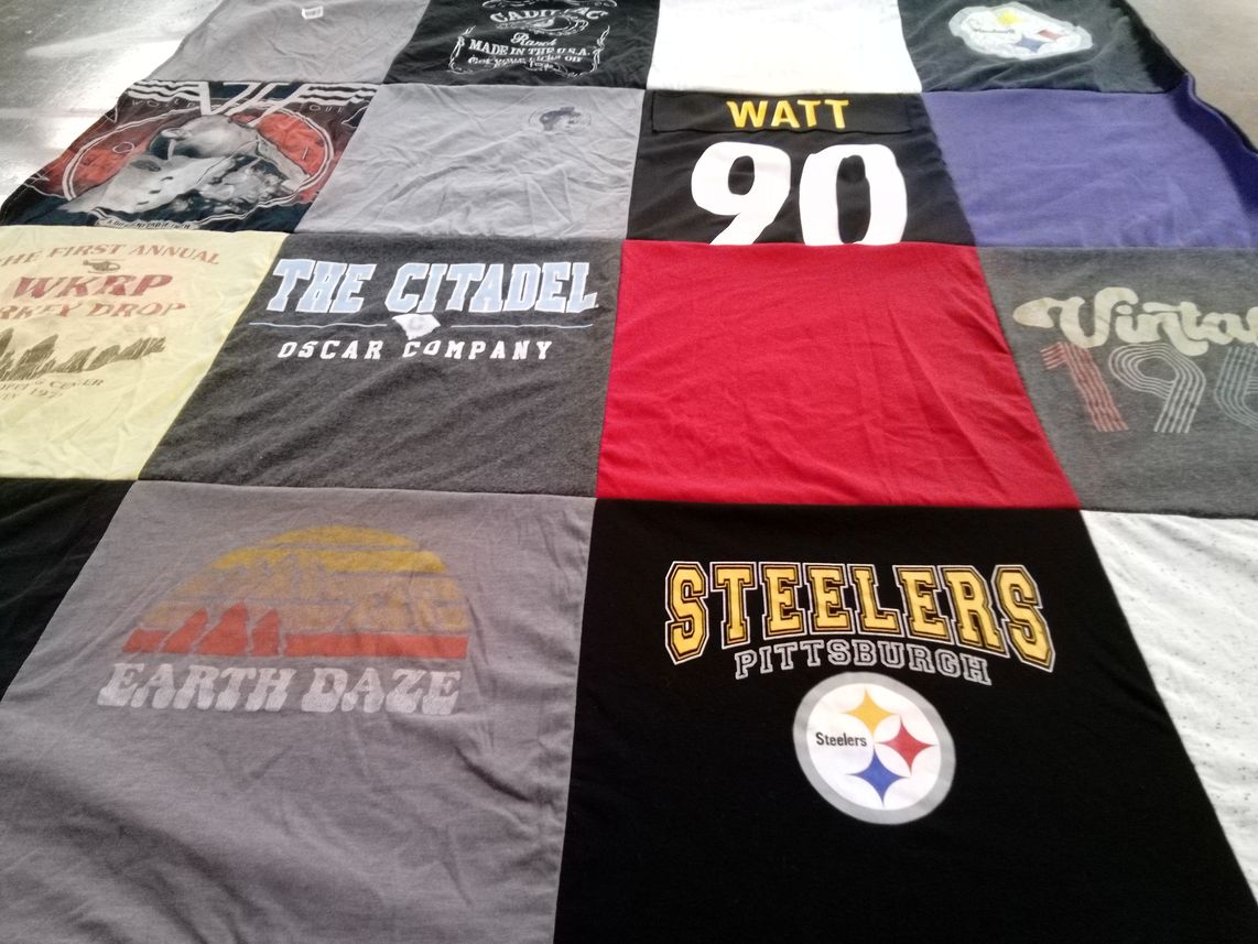 T-shirt quilt featuring pittsburgh steelers by Jennifer from TX