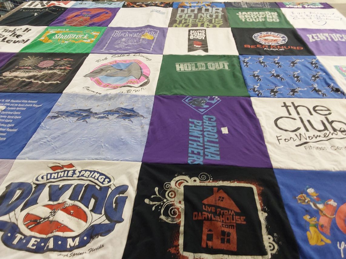 T-shirt quilt featuring carolina panthers by Kimberly from NC
