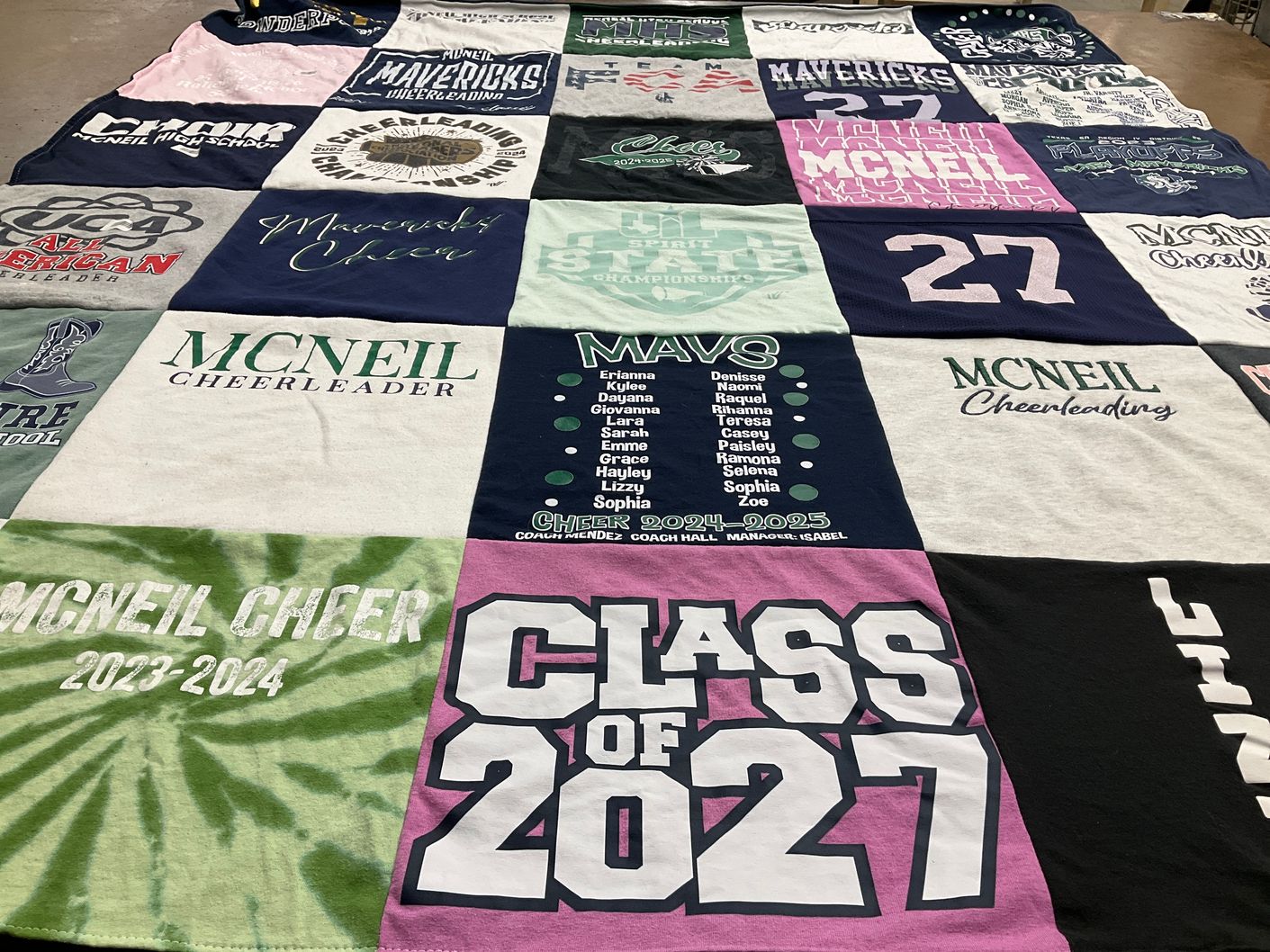 T-shirt quilt featuring mcneil cheer squad by Amanda from TX