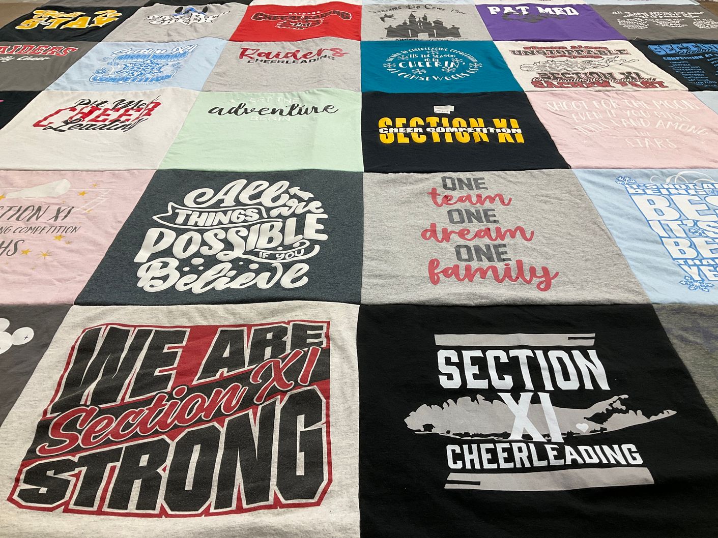 T-shirt quilt featuring section xi cheerleading by Kristen from NY