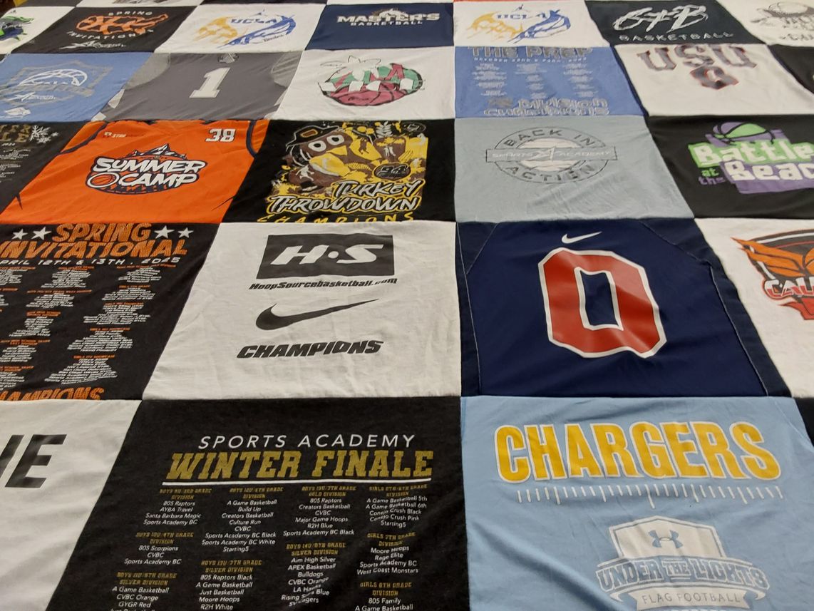 T-shirt quilt featuring chargers by Michelle from CA