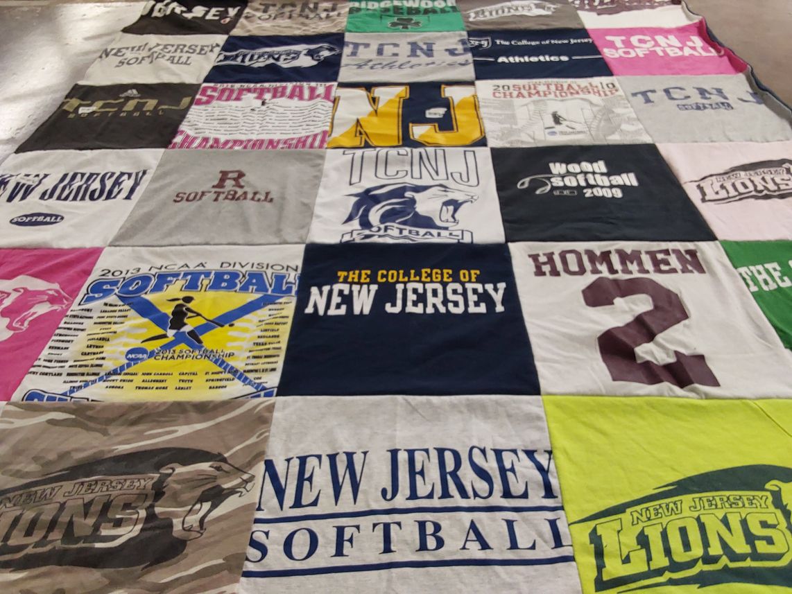 T-shirt quilt featuring the college of new jersey softball by Kelly from NJ