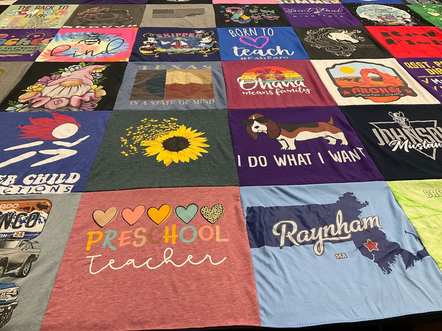 T-shirt quilt from johnson mustangs by Lesley from NV