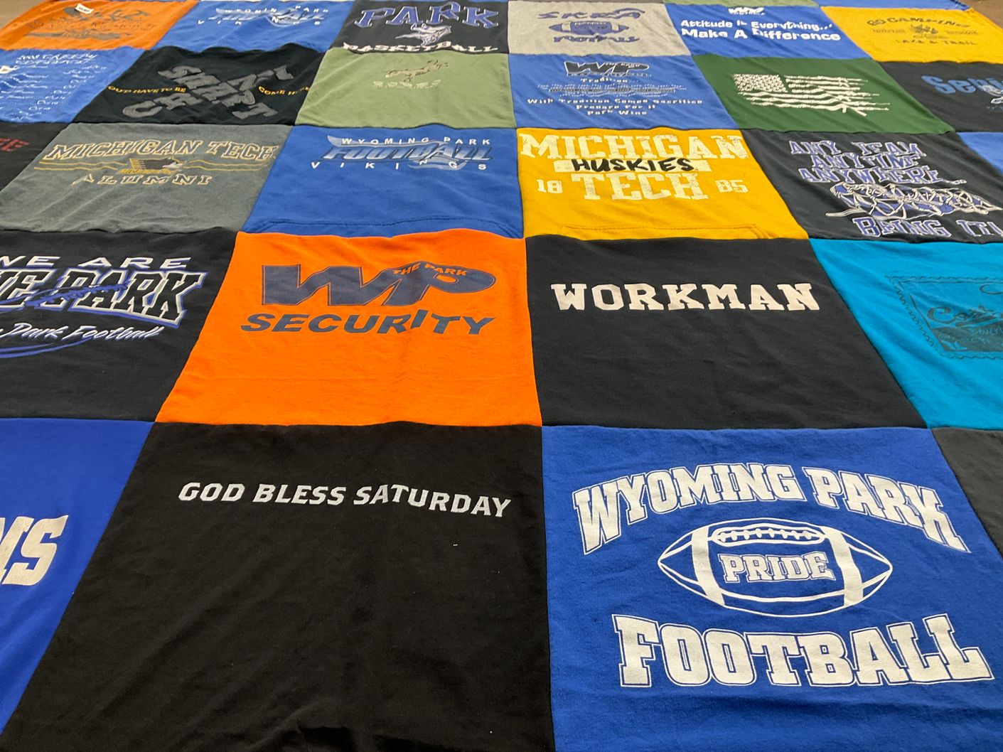 T-shirt quilt featuring wyoming park football by Amber from MI