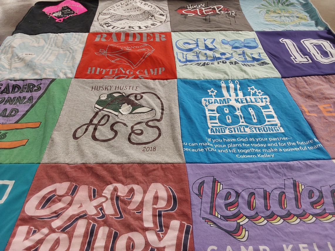 T-shirt quilt from madison county high school by April from GA