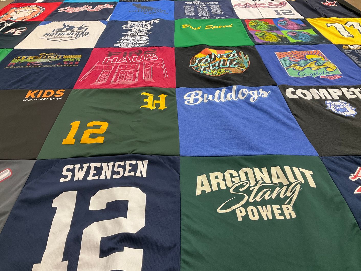 T-shirt quilt featuring bulldogs by Erika from CA