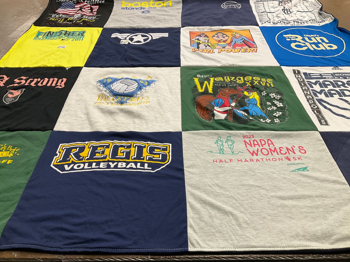 T-shirt quilt from regis university by Katherine from CA