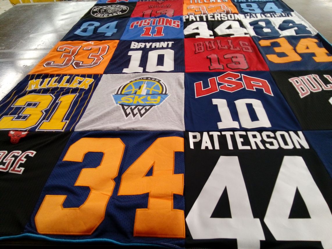 T-shirt quilt featuring chicago bulls, indiana pacers by Jason from IL