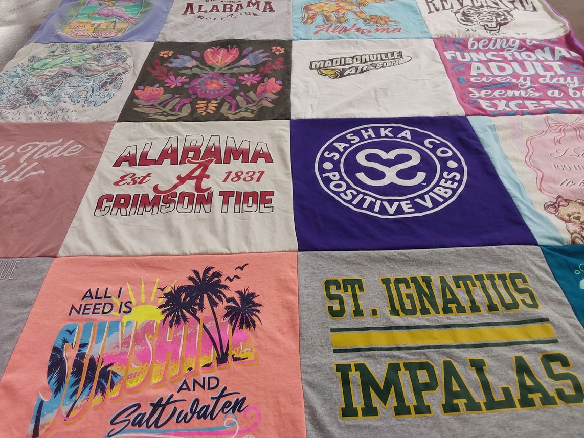 T-shirt quilt featuring alabama crimson tide, madisonville all stars by Joy from AL