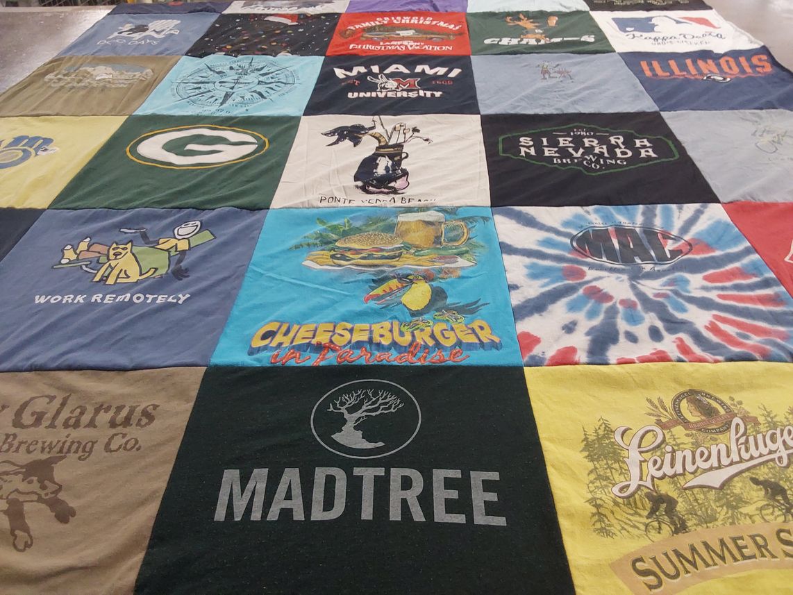 T-shirt quilt from miami university, university of illinois by Nance from IL