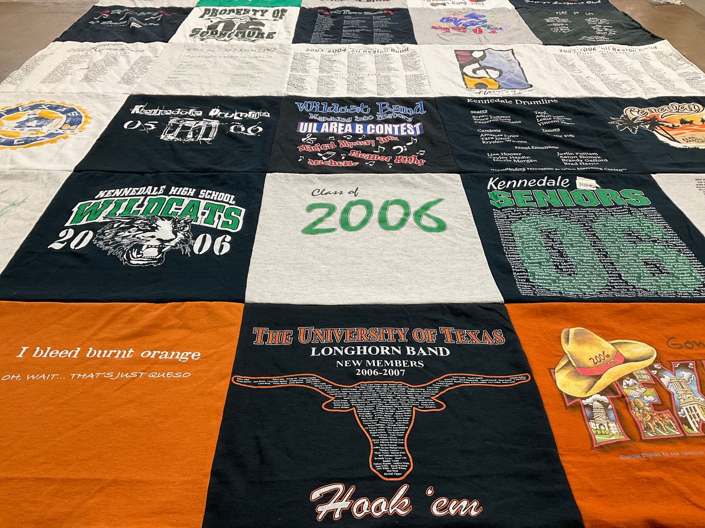 T-shirt quilt featuring wildcats by Adam from TX
