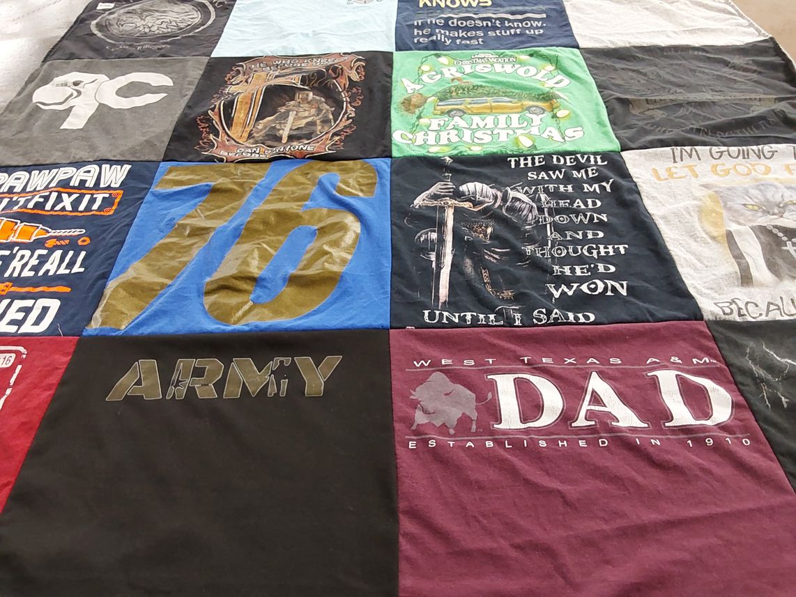 T-shirt quilt from west texas a&m university by John from TX