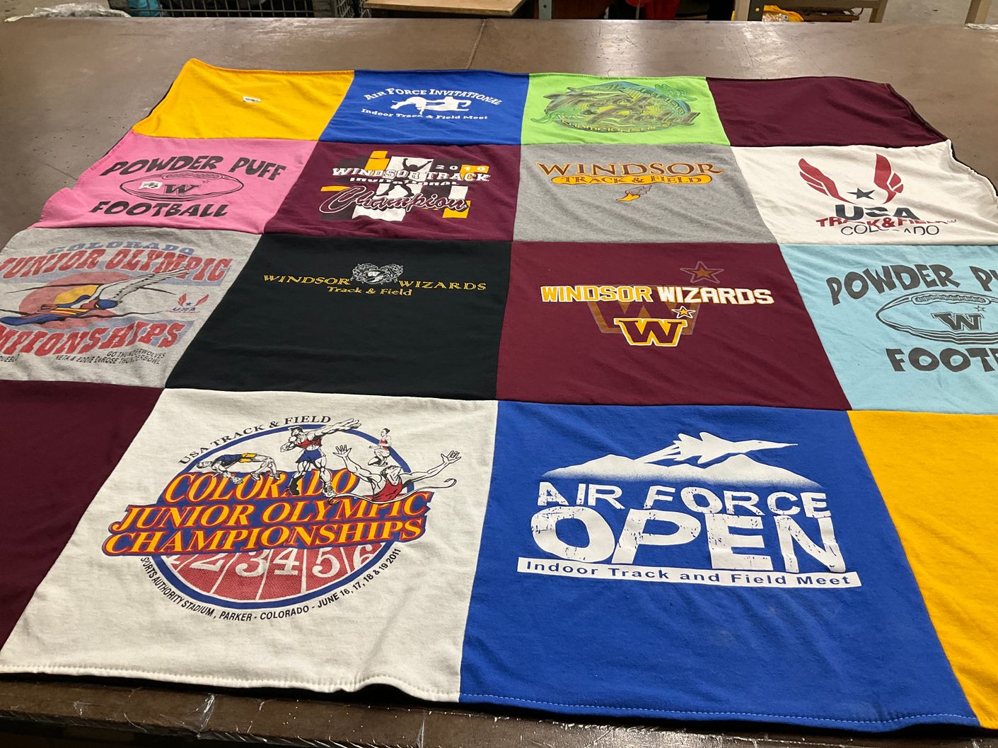 T-shirt quilt featuring windsor wizards by Karrie from CO