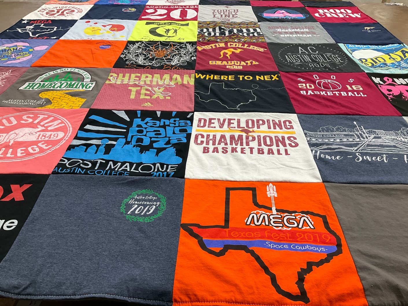 T-shirt quilt from austin college by Wendy from TX