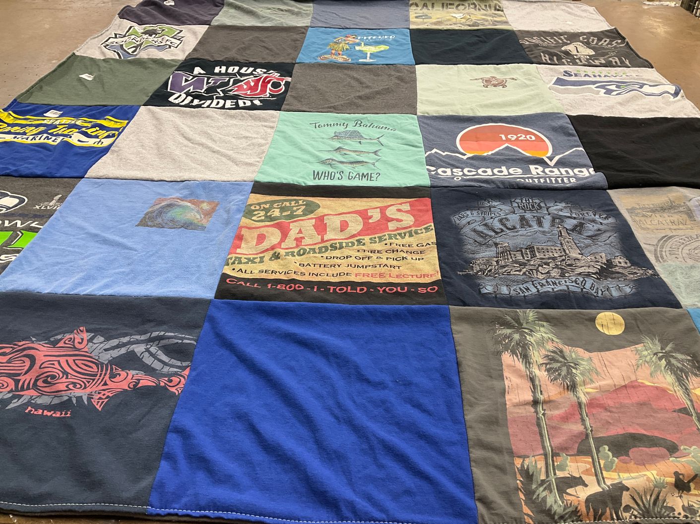 T-shirt quilt featuring seattle seahawks by Wendy from AZ