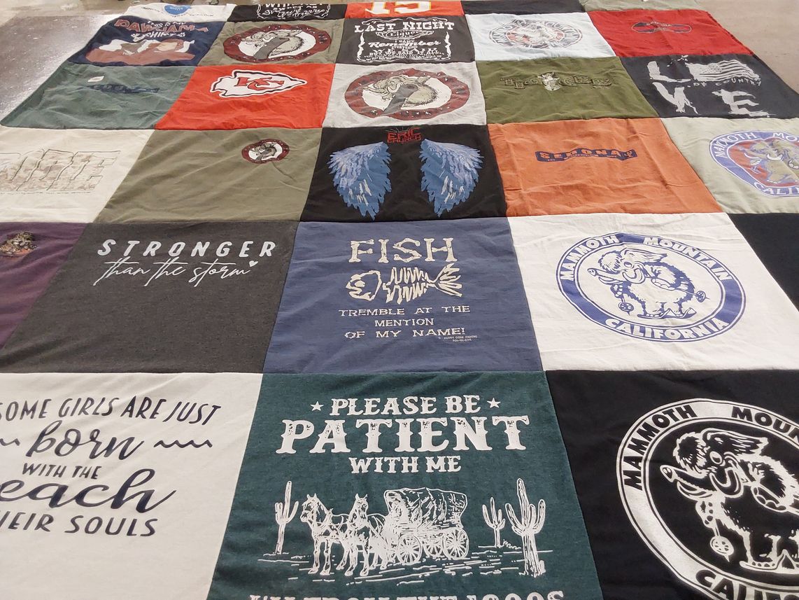 T-shirt quilt featuring kansas city chiefs by Kim from CA