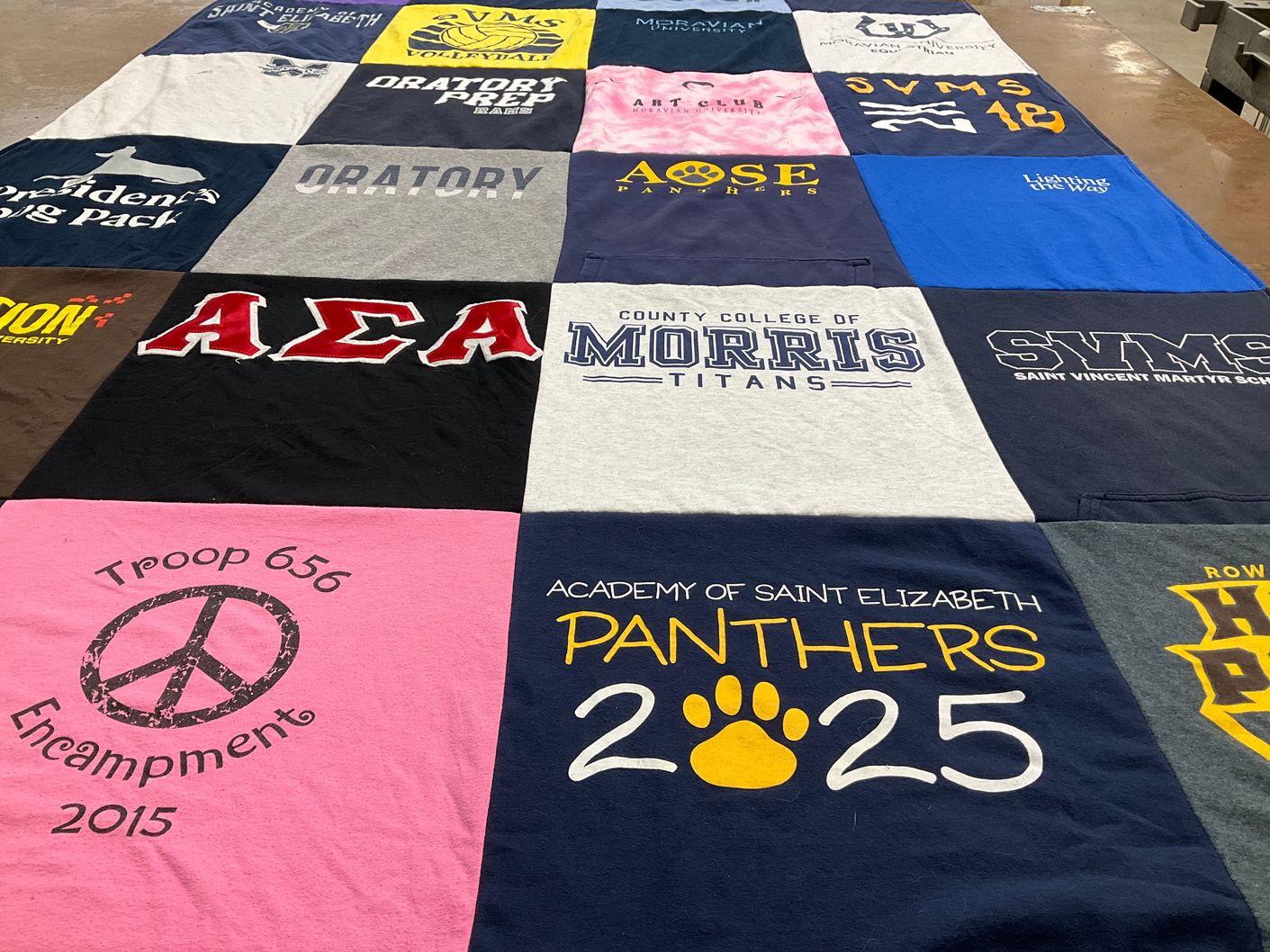 T-shirt quilt featuring panthers, titans by Andrea from NJ