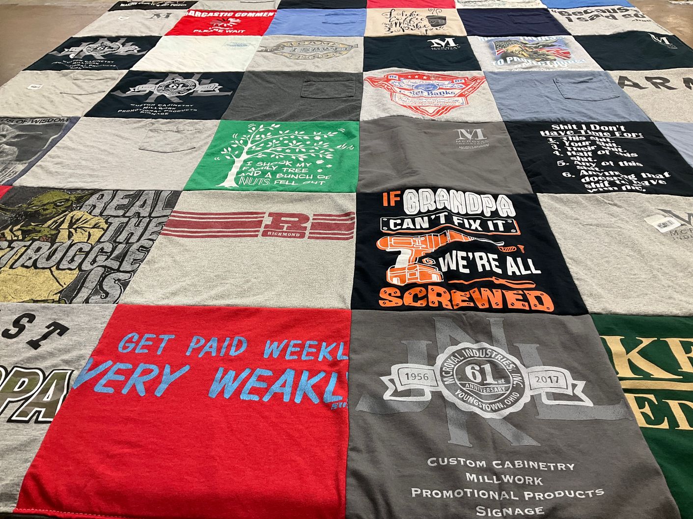 T-shirt quilt from university of richmond by Penelope from OH