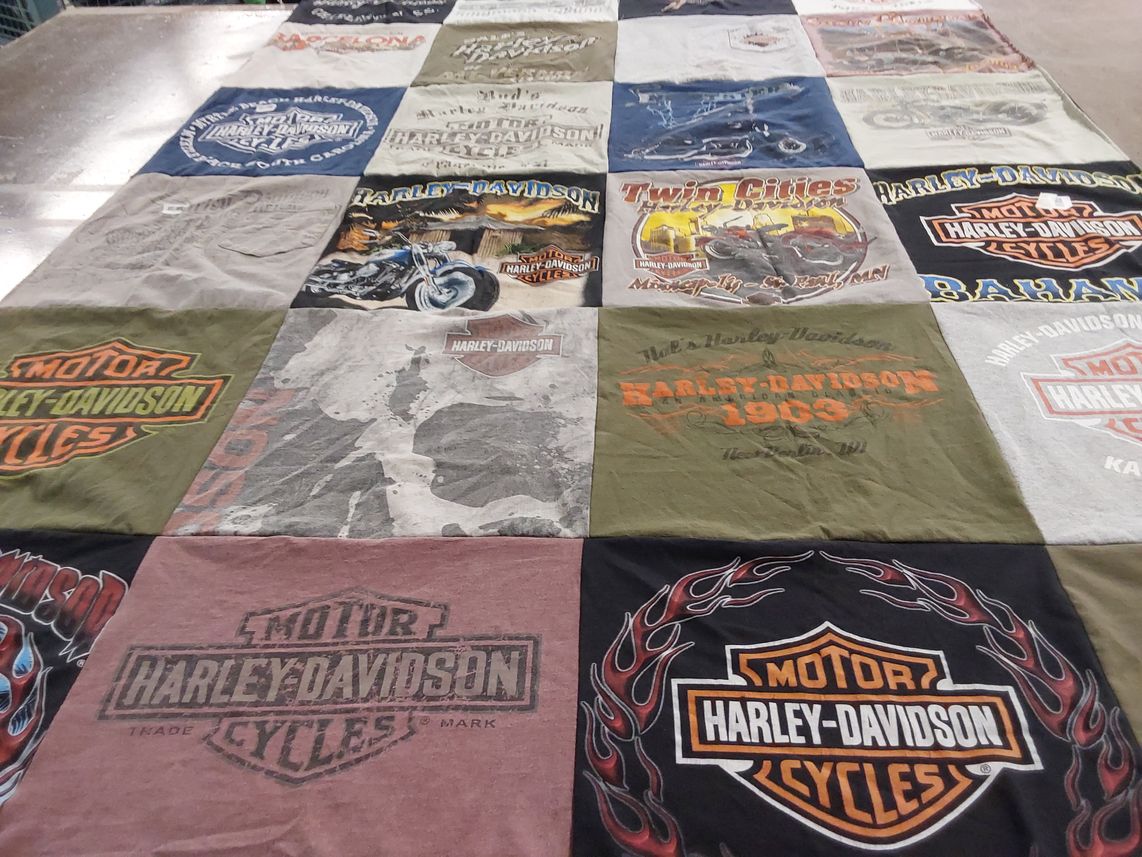 T-shirt quilt with motorcycles themes by Mildred from SC