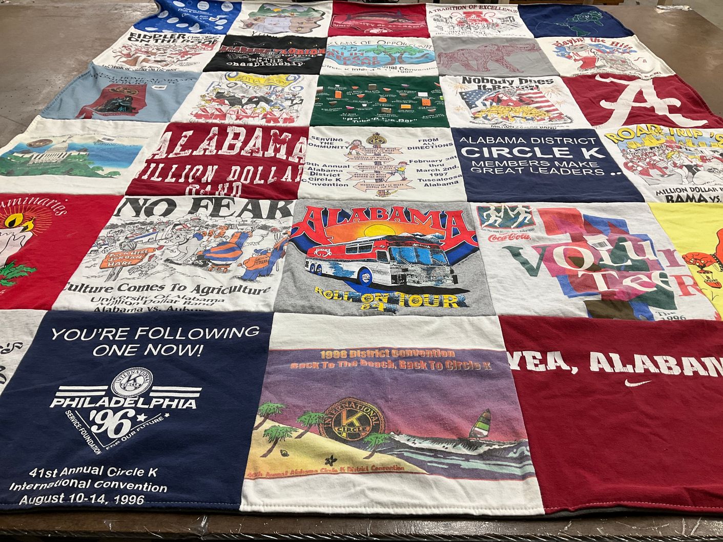 T-shirt quilt with agriculture, community service themes by Donald from VA