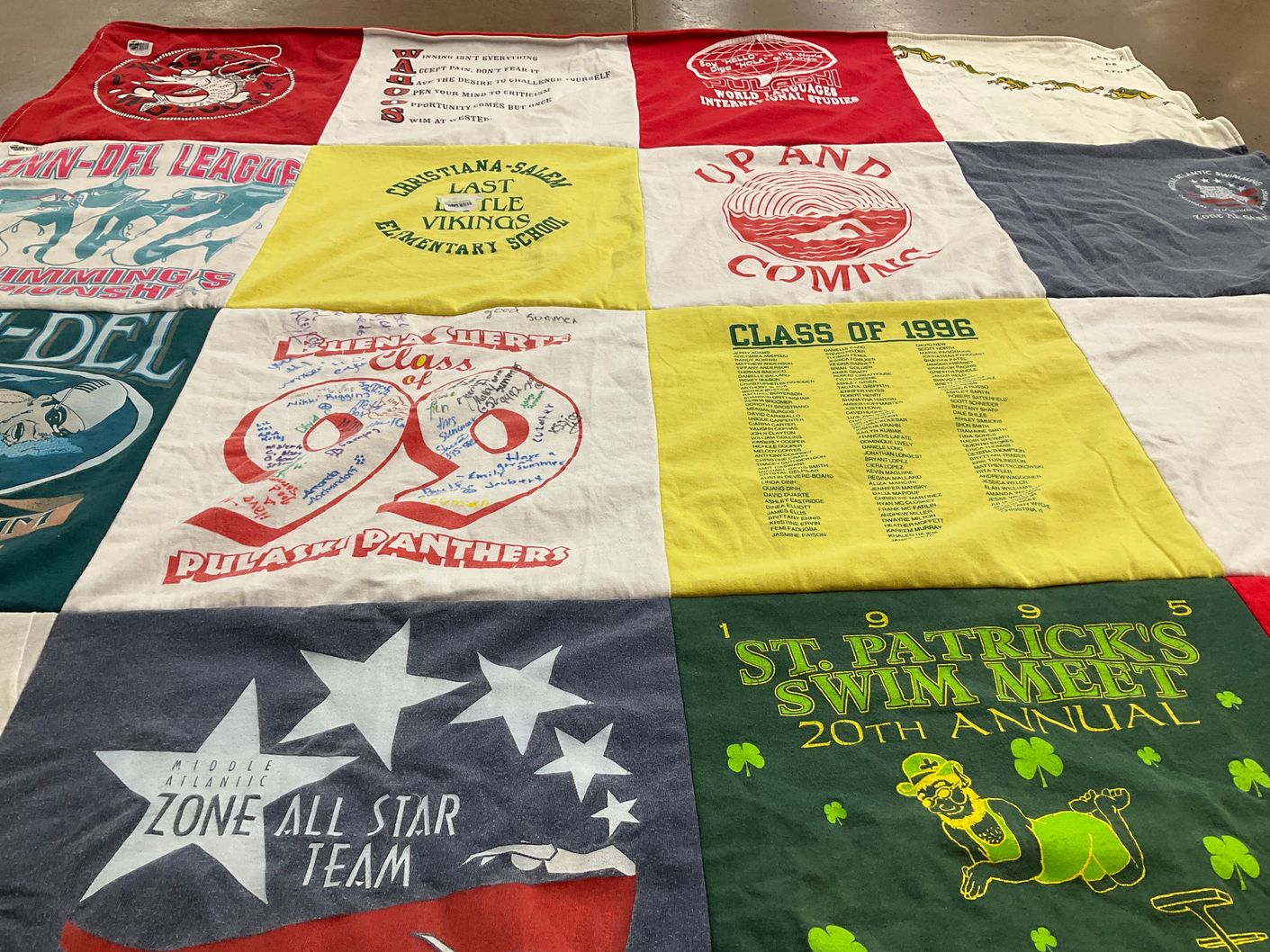 T-shirt quilt featuring pulaski panthers by Laura from MO