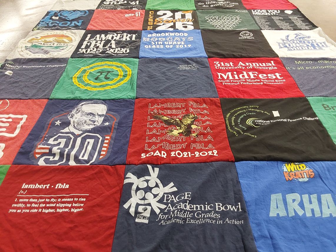 T-shirt quilt from lambert high school by Mohini from GA