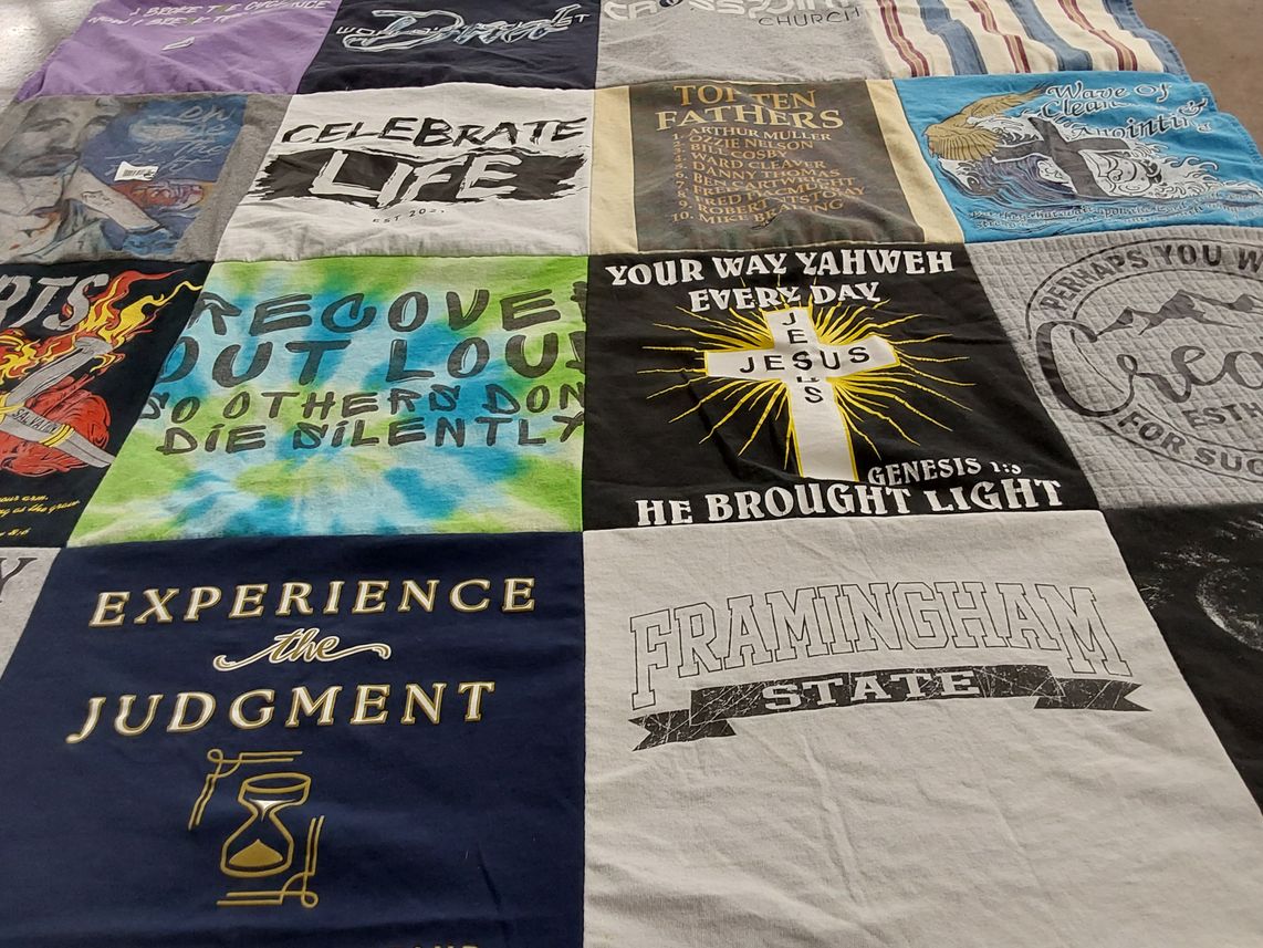 T-shirt quilt from framingham state university by Justine from FL