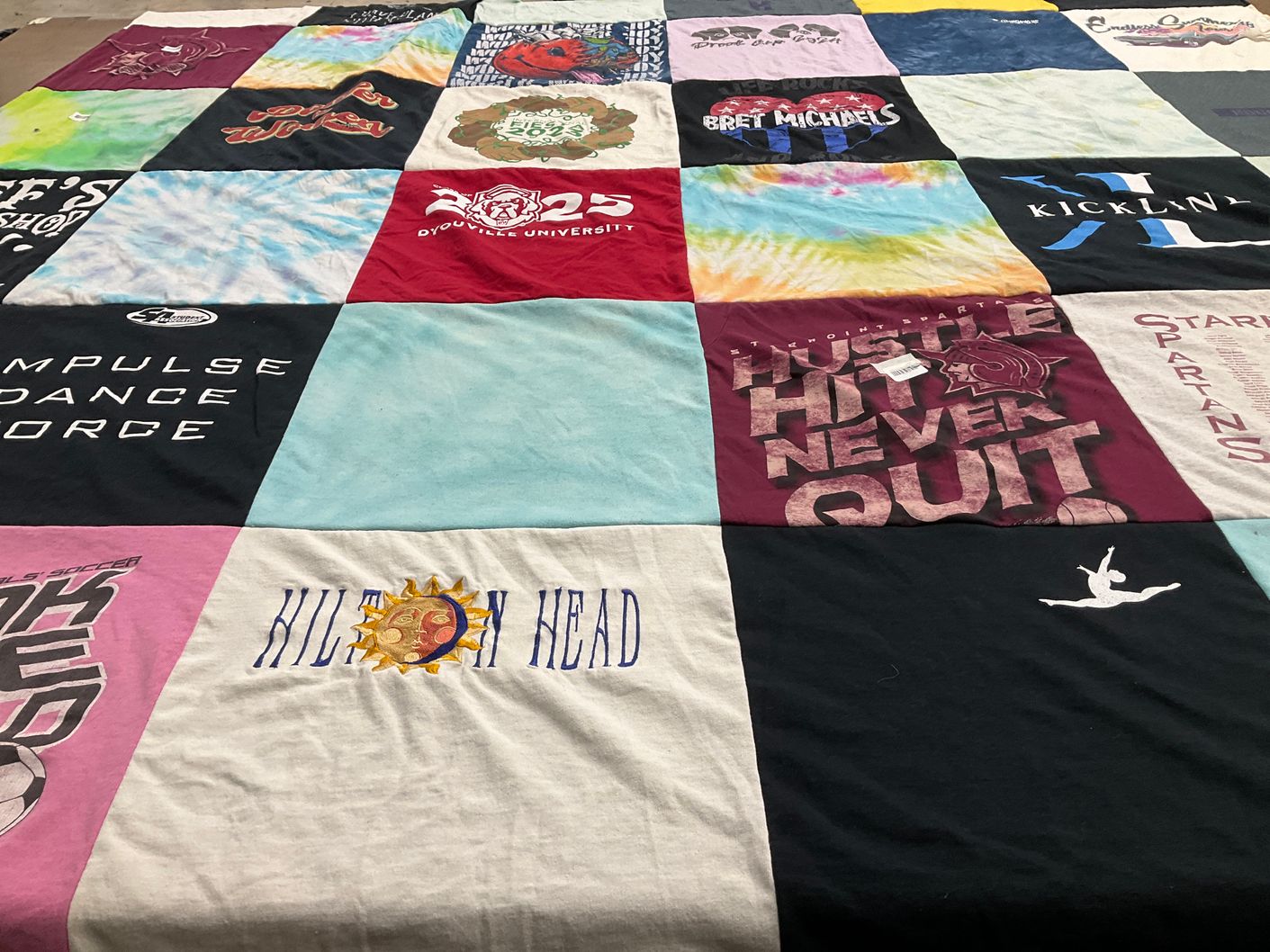 T-shirt quilt featuring spartans by Vienna from NY