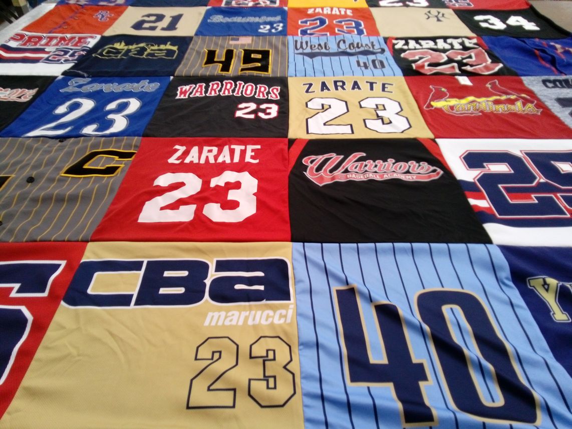 T-shirt quilt featuring warriors baseball academy by Denice from CA