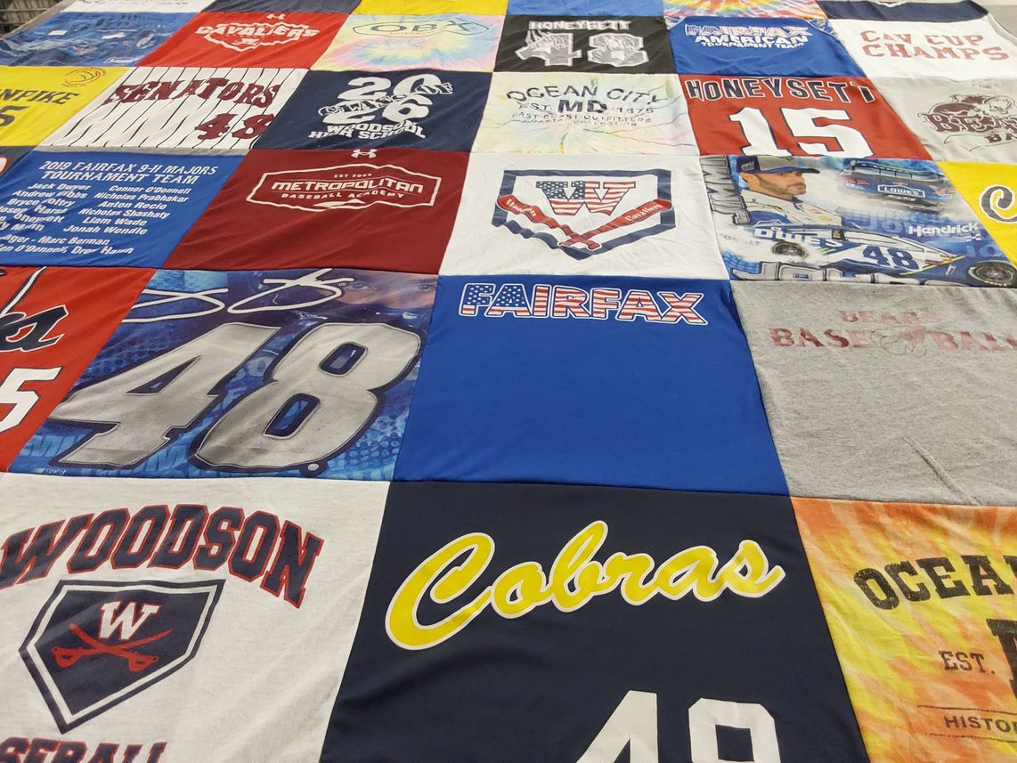 T-shirt quilt featuring woodson high school baseball, fairfax high school sports by Saundra from VA