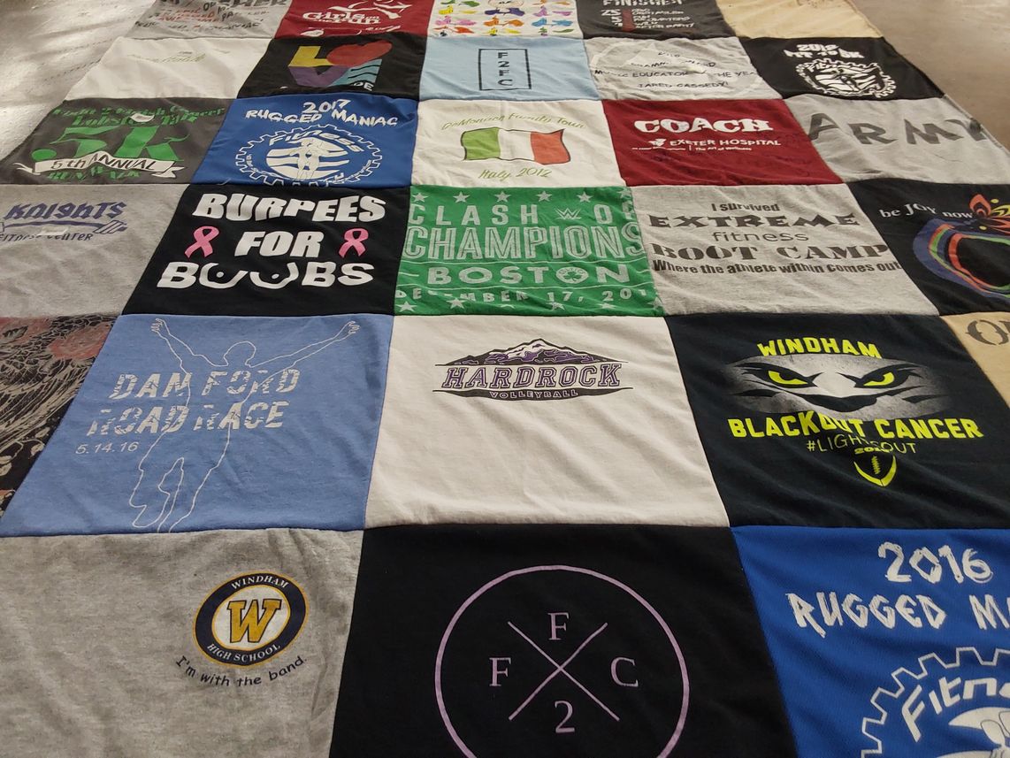 T-shirt quilt from windham high school by Amy from NH