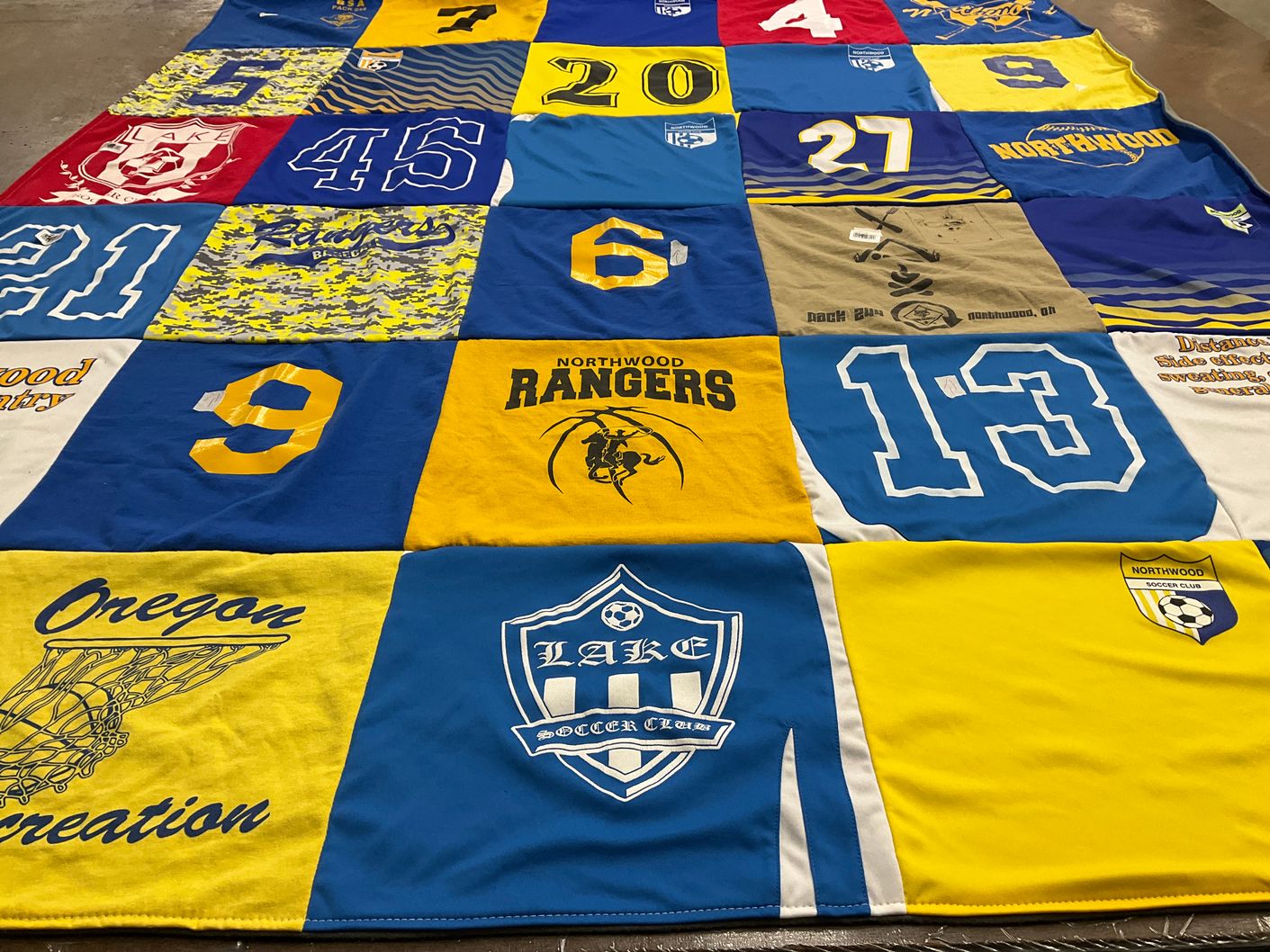 T-shirt quilt featuring northwood rangers soccer team, lake soccer club by Jacquelyn from OH