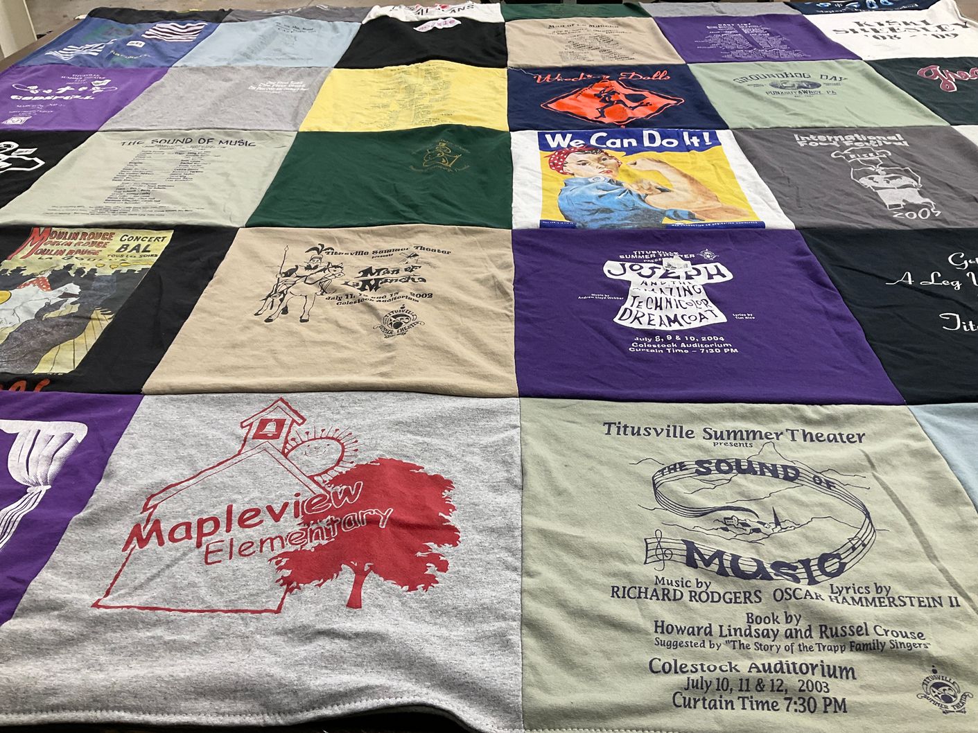 T-shirt quilt from mapleview elementary school by Chantel from PA