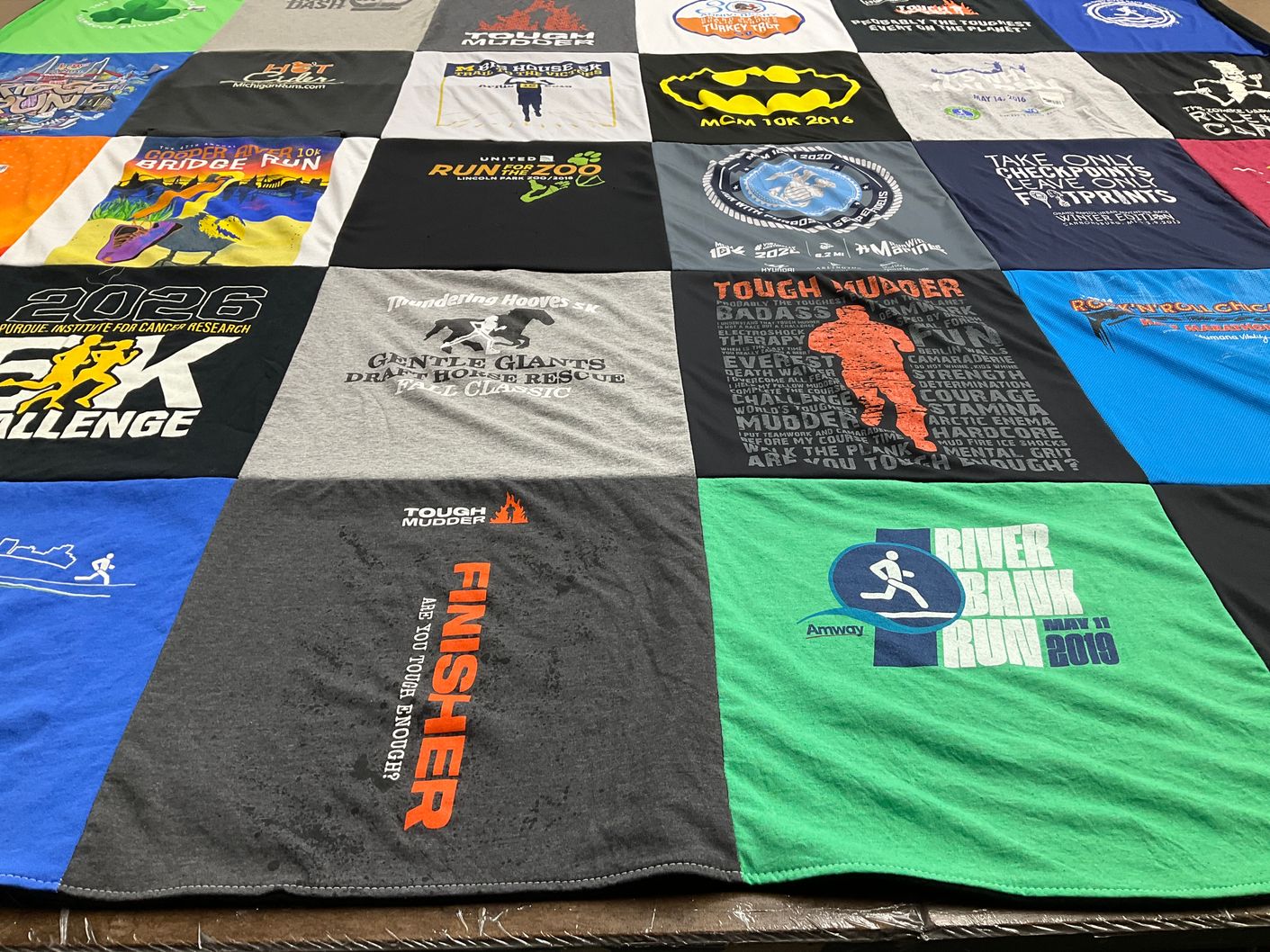 T-shirt quilt from purdu university by Christy from IN