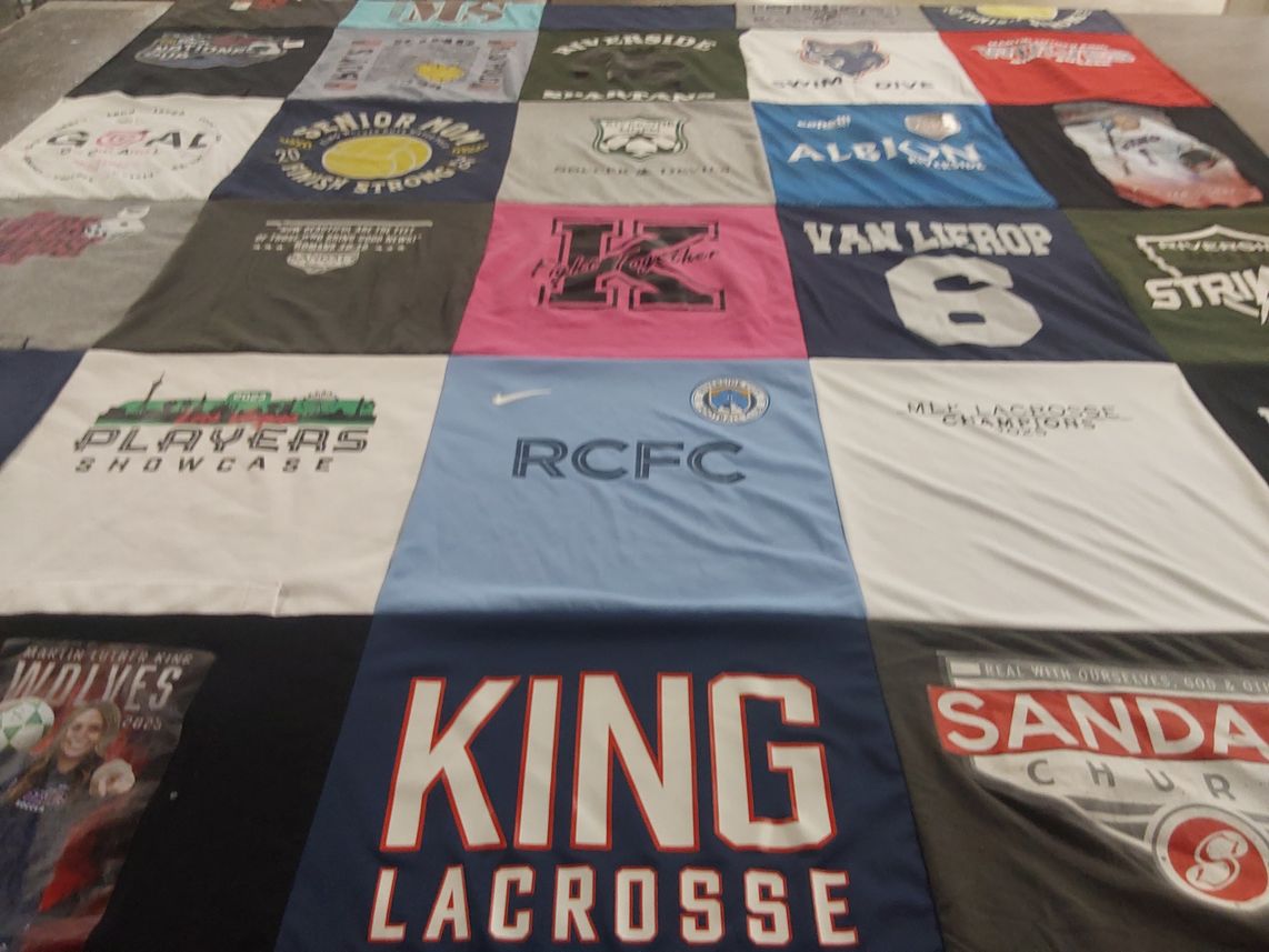 T-shirt quilt from martin luther king junior high school by Brianna from CA
