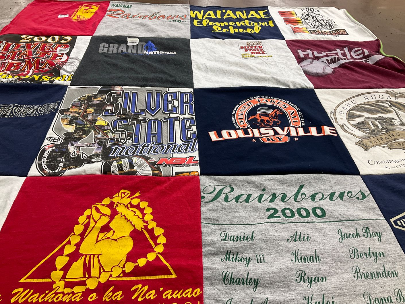 T-shirt quilt featuring louisville university by Maelinda from FL