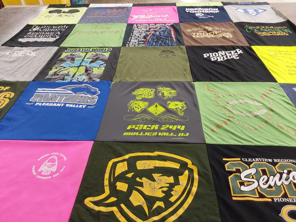 T-shirt quilt featuring pleasant valley panthers by Jeanine from NJ
