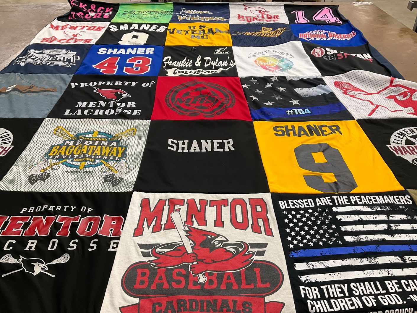 T-shirt quilt featuring mentor lacrosse, mentor baseball by Joanne from OH