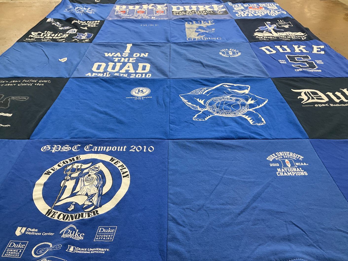 T-shirt quilt featuring duke blue devils basketball by Giselle from NC