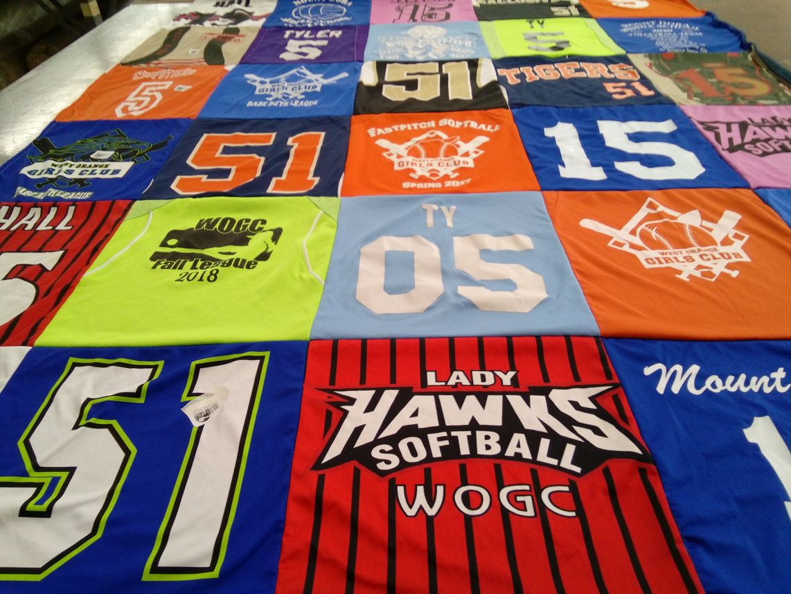 T-shirt quilt featuring lady hawks softball by Stephanie from FL