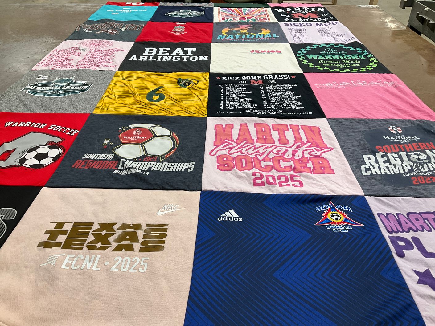 T-shirt quilt featuring warrior soccer, solar soccer club by Dawn from TX