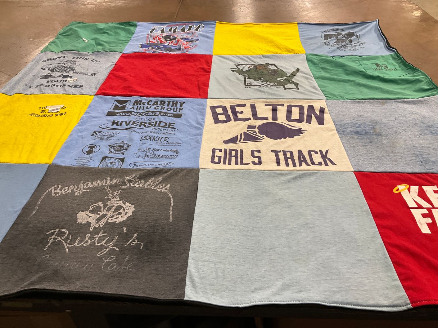 T-shirt quilt from belton high school by Sarah from MO