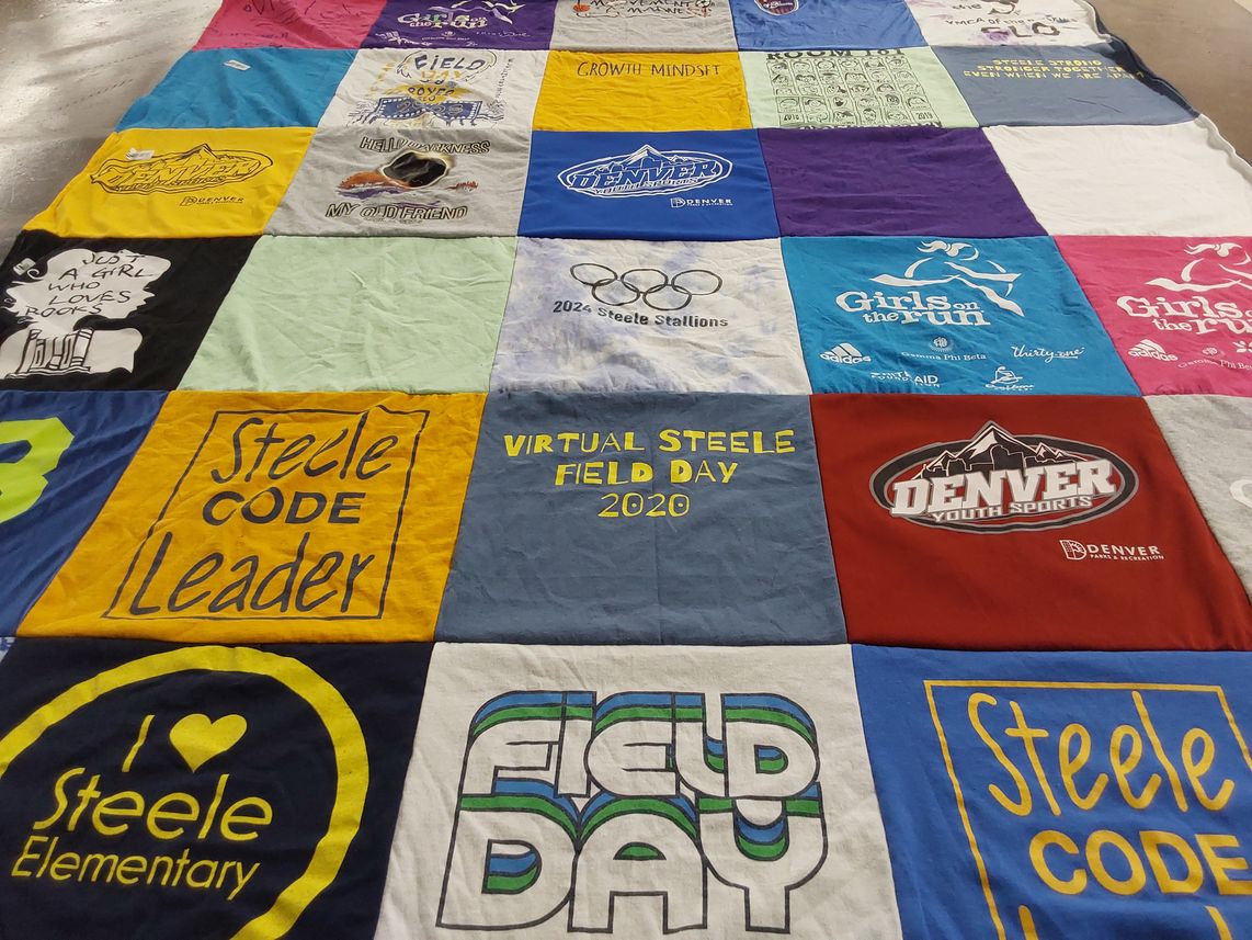 T-shirt quilt featuring denver broncos by Jerrilyn from CO