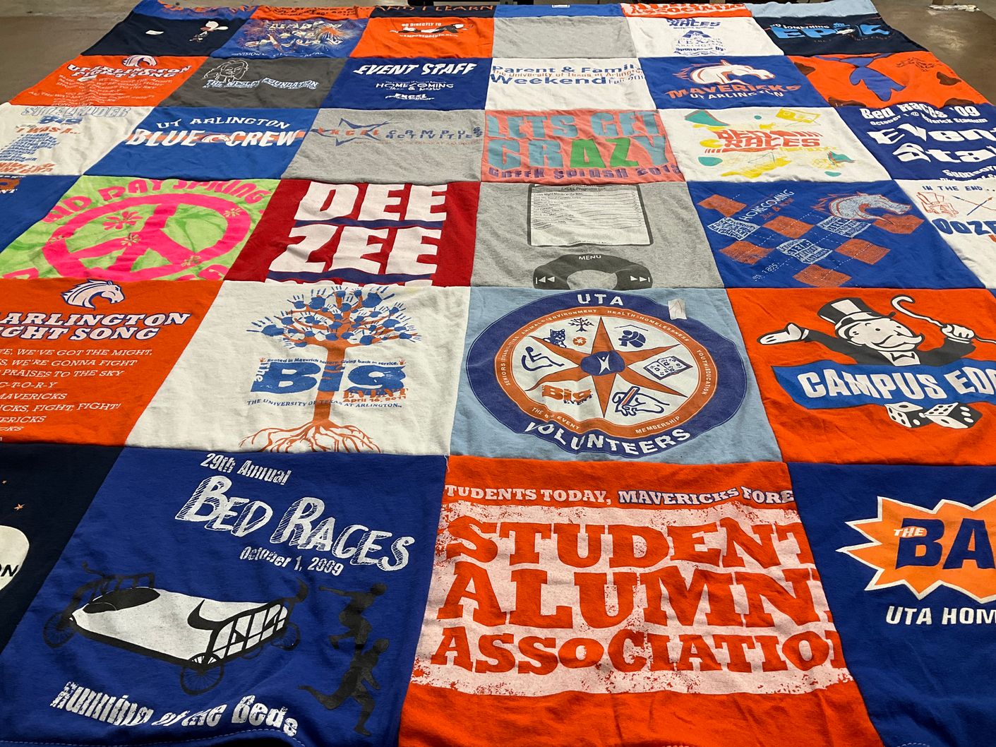T-shirt quilt featuring mavericks, university of texas at arlington mavs by Pamela from TX