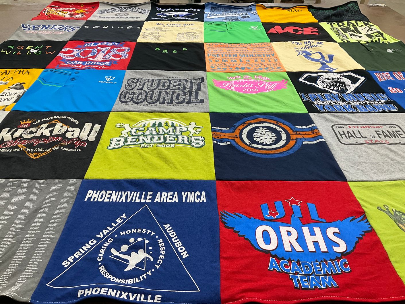 T-shirt quilt featuring orhs academic team by Elise from TX